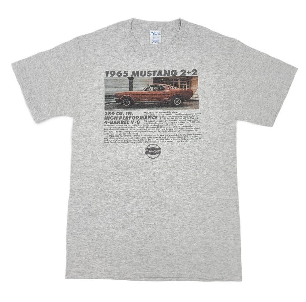 New Retro Hobby 1965 Mustang 2+2 Vintage Ad Men’s T-Shirt, Various Sizes