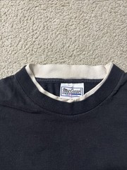 Double Lined Black T Shirt Vintage 1980’s Single Stitch MacGregor XL Made in USA