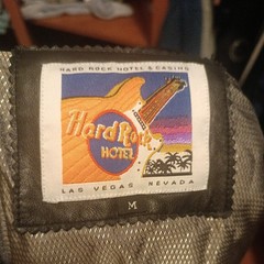 Vintage 90s Hard Rock Hotel LAS Vegas Leather Blazer Jacket Men Size M Black Usa