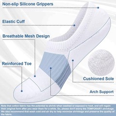 Toes Home No Show Socks Womens Cushioned Low Cut Athletic Hidden Liner Socks …