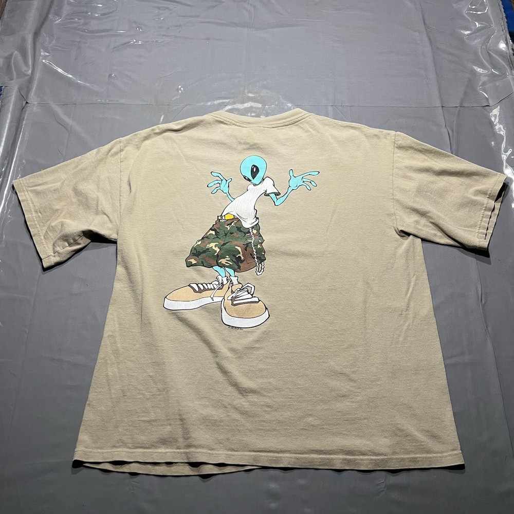 Vintage Alien Shirt Mens M 90s Bugle Boy Hip Hop UFO Streetwear Skater Y2K