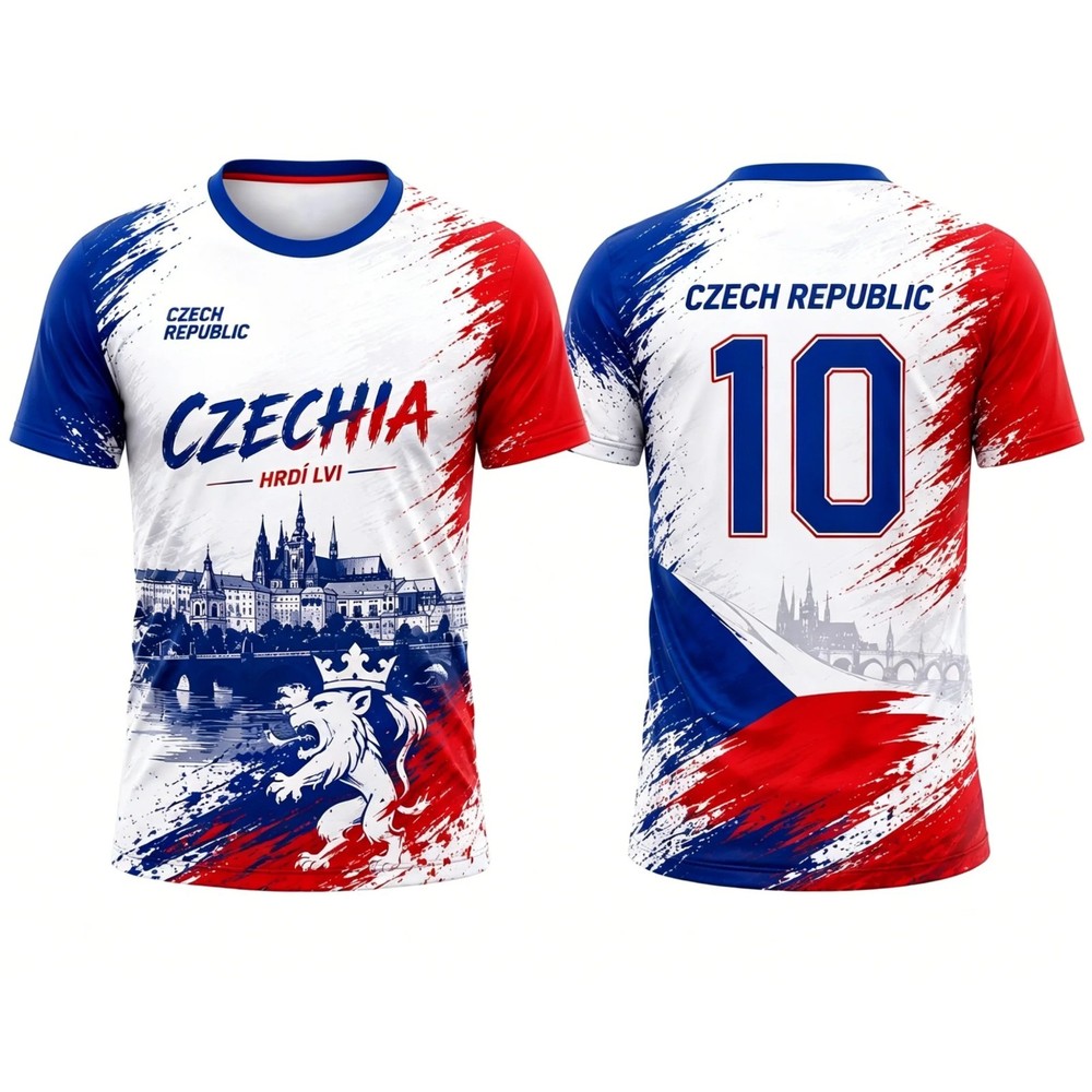Generic T-Shirts Czech Republic Inspired Football Shirts Polyester Quick Dry