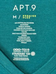 2 APT 9 Premier Flex Men’s T-Shirt Pink Green Solid V-Neck Tee Bundle Excellent