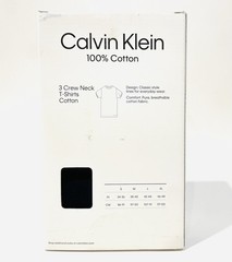 3-Pack of Calvin Klein Men’s 100% Cotton Classic Fit Crew Neck T-Shirts in Black