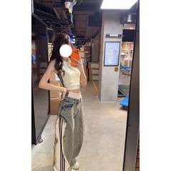Fashionable High-Waist Sleeveless Strap Vest Top And Casual Pants Set Spring Sum
