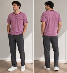 Express Men’s Heathered Mauve Short-Sleeve Crew Tee