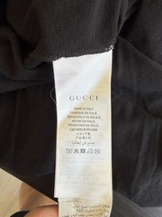 Gucci Men’s S Black Cotton Jersey Crewneck Tee Web Stripe Embroidered Logo