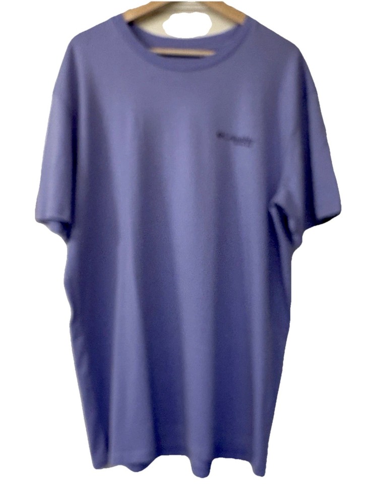 Columbia PFG T-Shirt Mens XLarge Light Purple Fish Graphic Outdoorsman Short Slv
