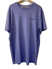 Columbia PFG T-Shirt Mens XLarge Light Purple Fish Graphic Outdoorsman Short Slv