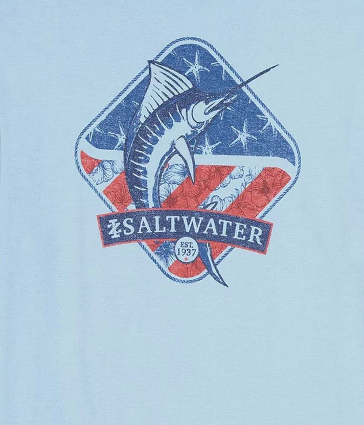 New Men’s 3XLT Big & Tall IZOD Saltwater Relaxed Classics Blue Marlin T-Shirt