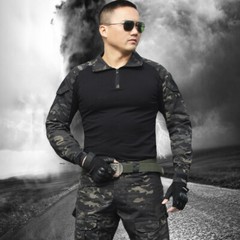 Mens Tactical T-Shirt Long Sleeve Us Army Military Combat Shirts Hiking