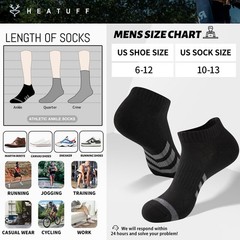 Men’s Cushion Ankle Socks 12 Pairs Athletic Running Low Cut Breathable Sock