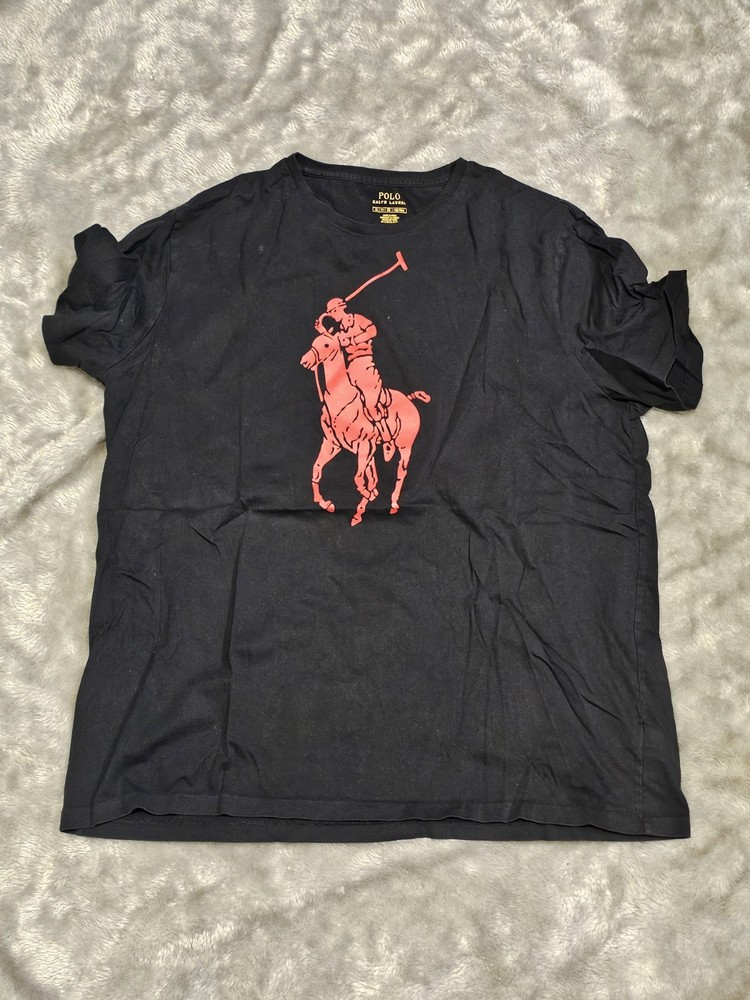 Big PONY MEN’S polo Ralph Lauren T Shirt Size Xl Black Red big pony graphic