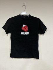 Green Day 2004 American Idiot Heart Grenade Band Logo Med T Shirt Vtg Y2K Tee