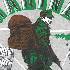 vtg 80s RAYON TRI-BLEND USMC UNITED STATES MARINE CORPS T-Shirt L single stitch