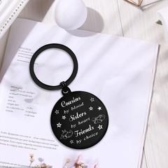 Female Cousin Gifts For Women Sister By Heart Friend By Choice Keychain