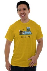 Life is Crap Funny Tired Lazy Sleep Late Womens or Mens Crewneck T Shirt Tee