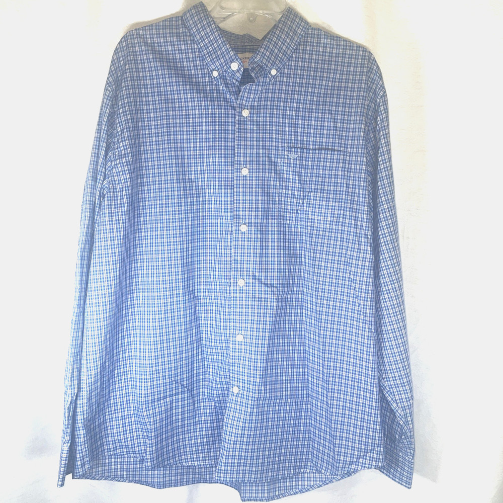 Dockers shirt Men’s Size Xl Button Down Business Casual Work Plaid Blue Men