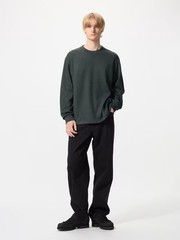 UNIQLO UNISEX Soft Knitted Fleece T-Shirt Soft Smooth Knit-like Texture NEW