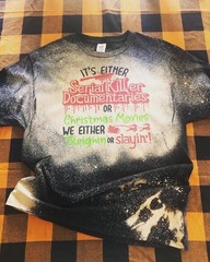 Funny Serial Killer Documentaries Or Christmas Movies T-shirt Handmade Fun