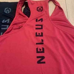 NELEUS ‘Dry Fit Logo Muscle’ Mesh Tank Top Men’s L Gym Workout Exercise Red NEW!