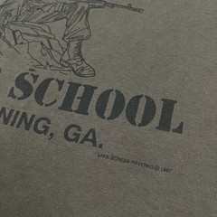 VTG 90s Army Sniper School Shirt Adult Men S Green Brown Graphic Fort Benning GA
