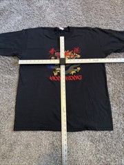Vintage Hong Kong Dragon Embroidered T Shirt Tee Black Unisex Size XL