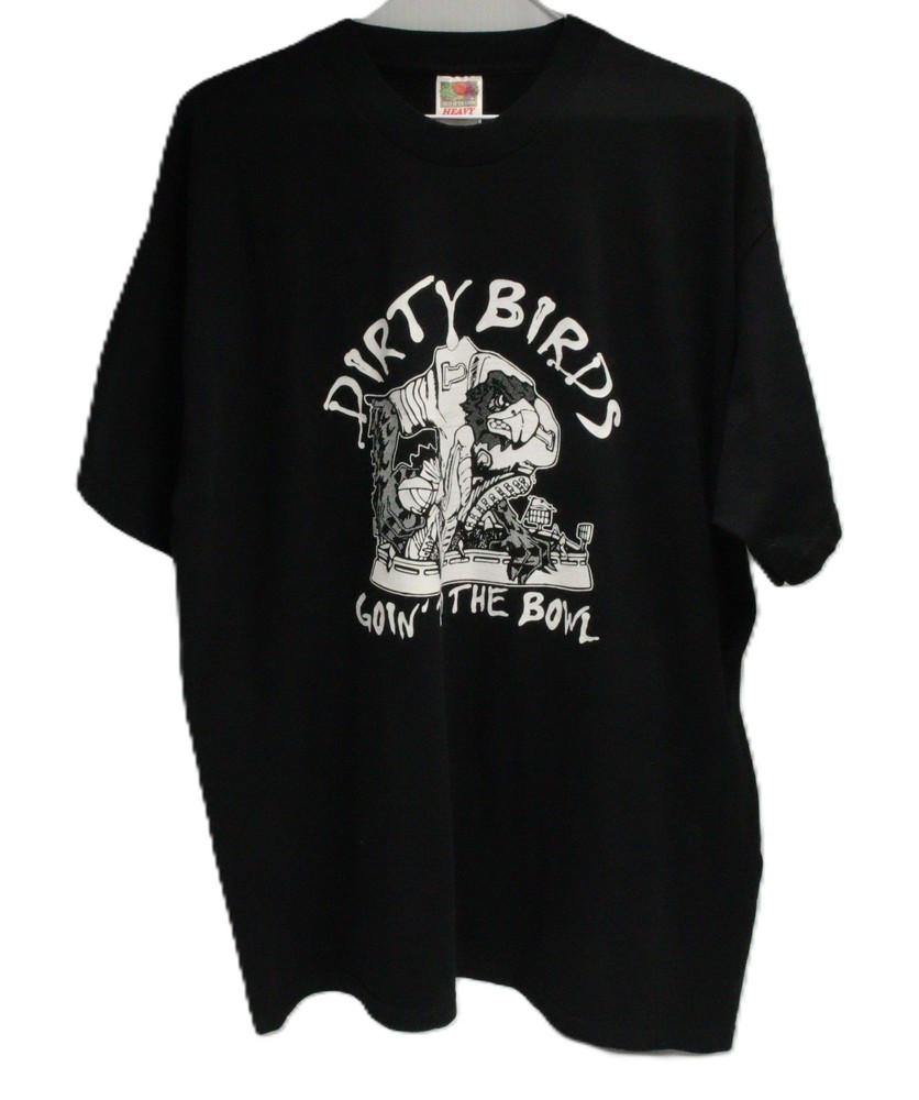 Dirty Birds Goin’ to the Bowl Graphic T-Shirt XL Black Heavy Cotton T0267