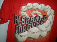 NEW Gildan Heavy Cotton SHORT Sleeve BASEBALL FOREVER RAISED PICTURE RED SIZE L