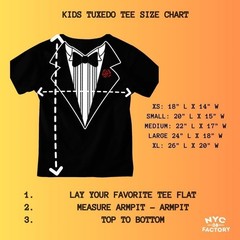 Kids Funny Tuxedo Tee T-Shirt Boys & Girls Formal Tux Tee Youth