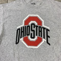 Ohio Stage T-Shirt Graphic Print Spell Out USA Grey Mens Large