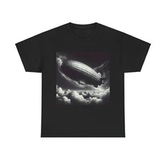 Unisex Adult T Shirt Art Deco Leviathan Airship Poster Zeppelin Blimp Aviation