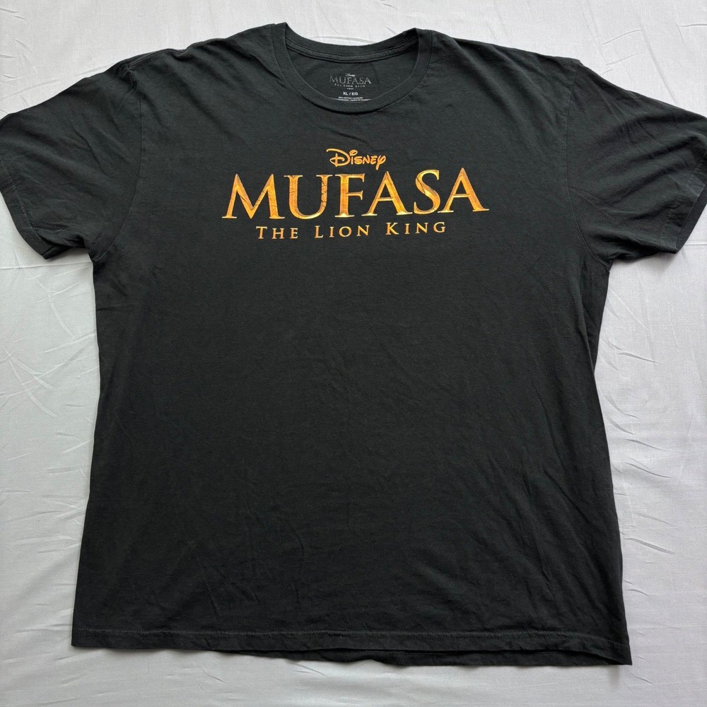 Disney Mufasa The Lion King Graphic T-Shirt Mens XL Black Short Sleeve Cotton
