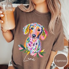 Personalized Dachshund Shirt Custom Wiener Dog Portrait Tee Gift