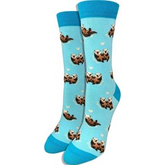 Women Premium Comfort Animal Socks Sea Otter Blue Casual Soft Cotton Sock