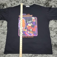 Steven Rhodes Shirt Mens Large Black Portal Cat Dimension Funny Novelty Humor