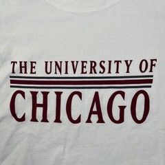 Vintage University Of Chicago T-Shirt Mens Small White College MV Sport Oversize