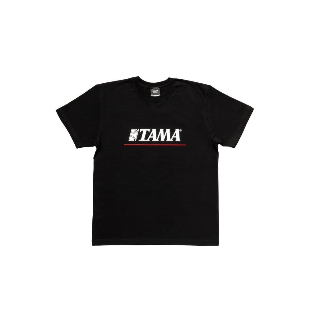 Tama Logo T-Shirt Black w/Red Line Small