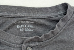Croft & Barrow Men’s Henley Long Sleeve T-Shirt Size M Gray Classic