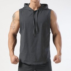 Mens Sleeveless Gym Hoodie Vest Perfect for Sports Fitness and Casual Wear