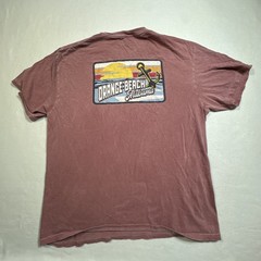 Comfort Colors Orange Beach Alabama T Shirt Men’s XL Brick Sunset Anchor Graphic