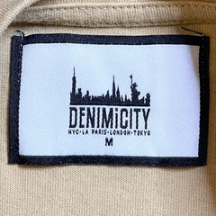 Denim City T-Shirt Mens Embroidered Yellow Rose Flame Accents Streetwear Size M