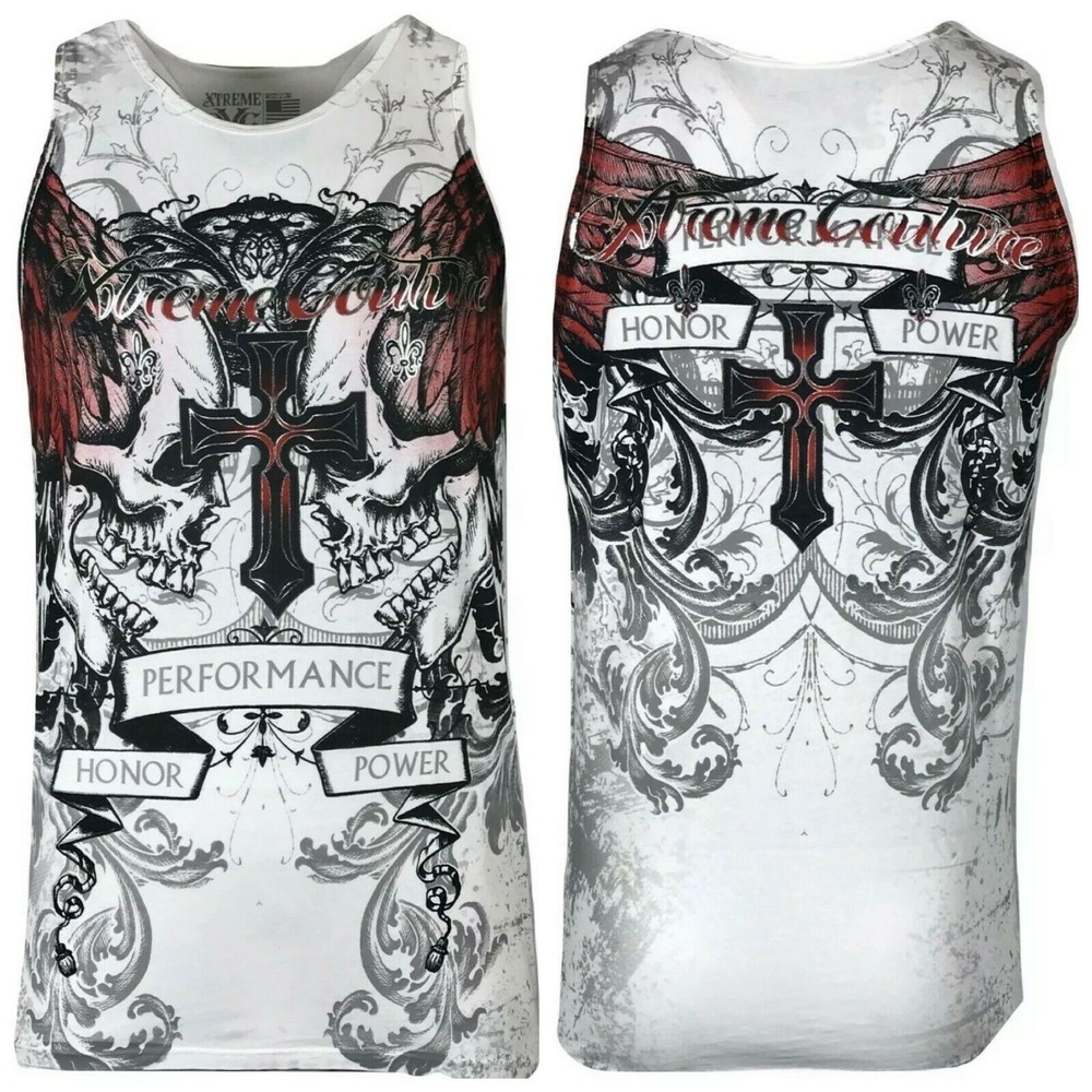 Xtreme Couture by Affliction Men’s Tank Top Shirt Carnivore Skull Biker S-3XL