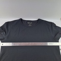 NWT BYLT Wide Neck Lux T-Shirt Mens Large Black Athletic Fit S/S Premium Basics