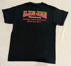 Elton John “Goodbye Yellow Brick Road” World Tour 2013 Black Tshirt Adult Medium