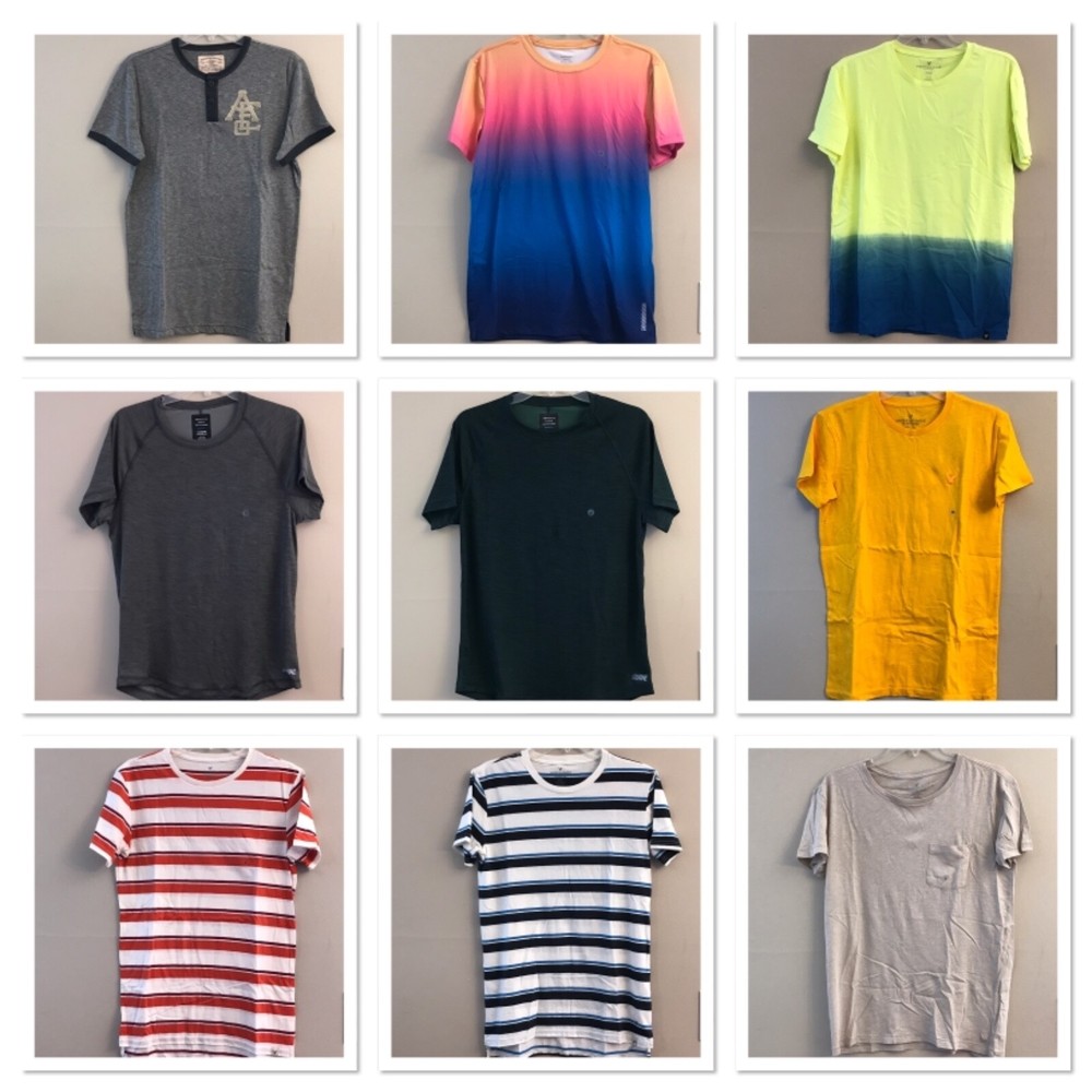 NWT AMERICAN EAGLE Men’s Classic Fit T-Shirts SMALL Stripes Assorted Colors
