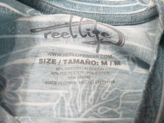 Reel Life Mens T-Shirt Short Sleeve Crewneck Striped Ocean Print Blue Size M NWT