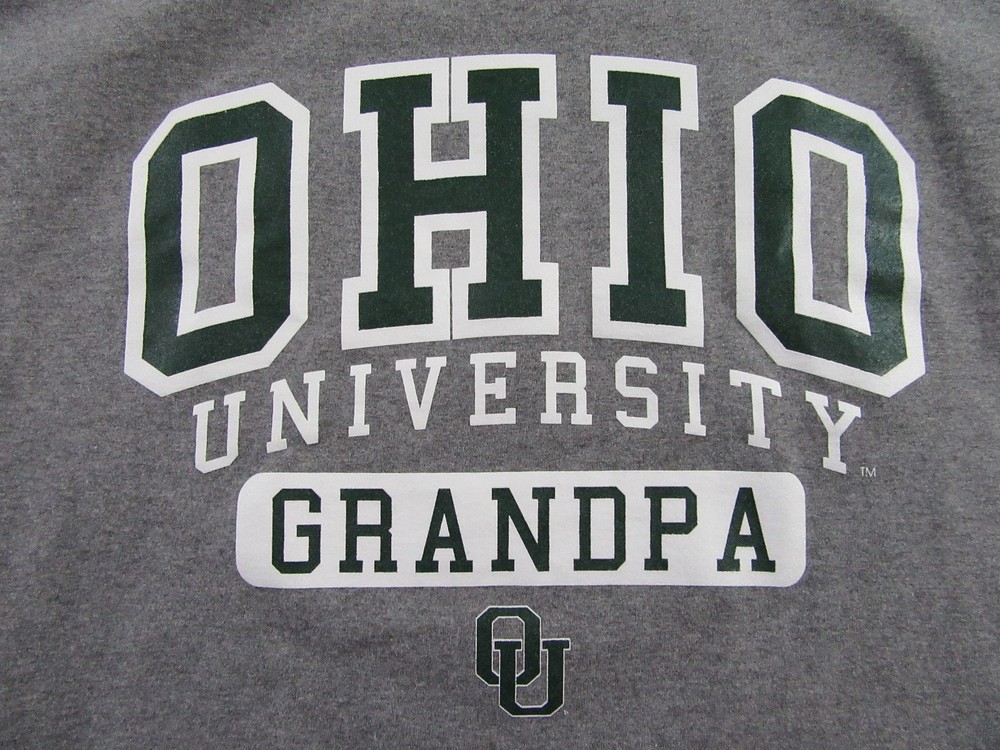 OHIO UNIVERSITY “Grandpa” Funny Souvenir SS Gray T Shirt Size L (NWOT)