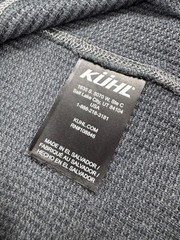 KUHL Sweatshirt Men Large Konflikt Henley Gray Waffle Knit Long Sleeve Thermal
