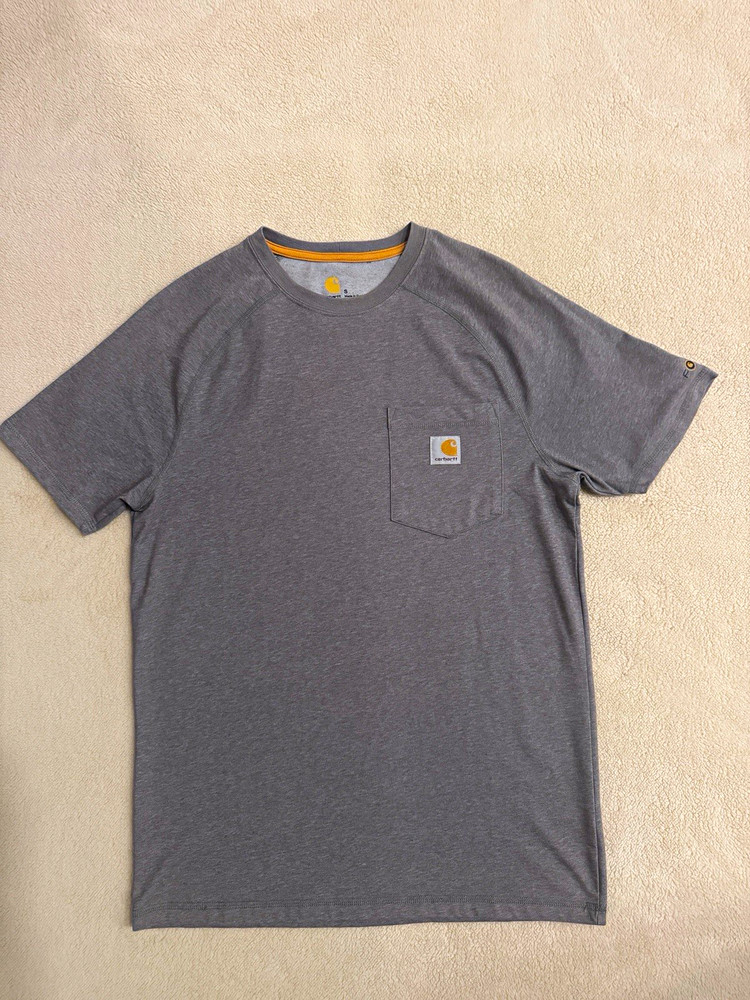 Carhartt Force Relaxed Fit Pocket T-Shirt Gray Men’s Small S Workwear Logo